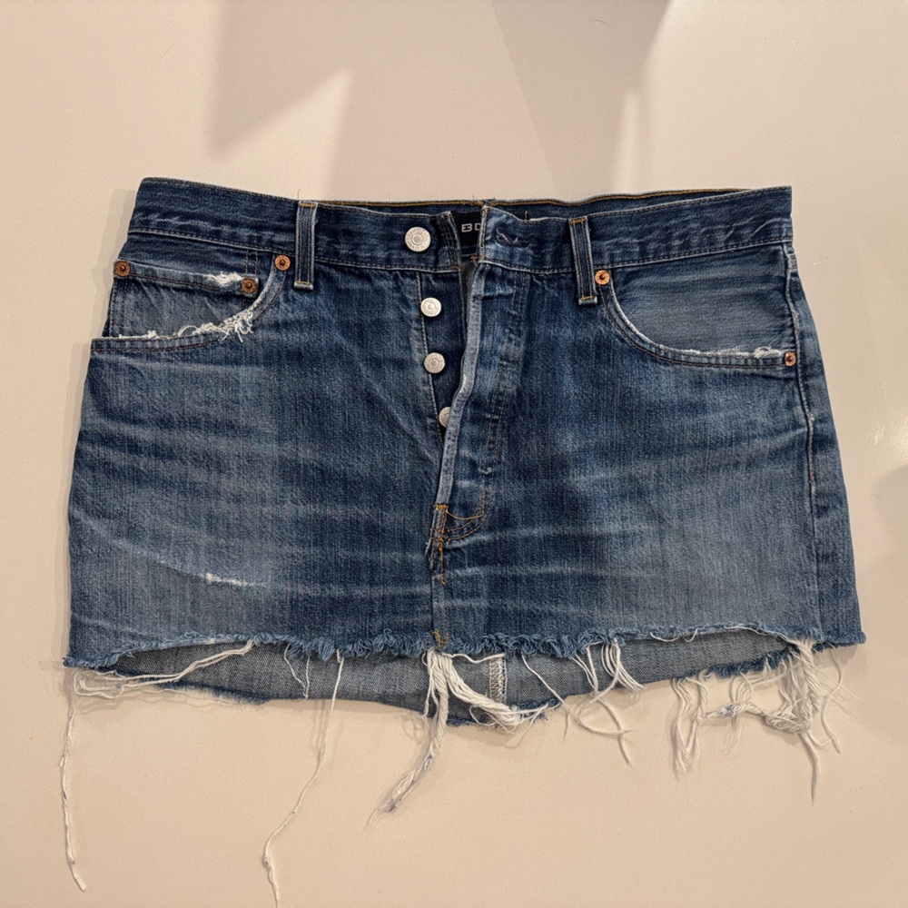 Vintage Mini Skirt in Vintage Blue